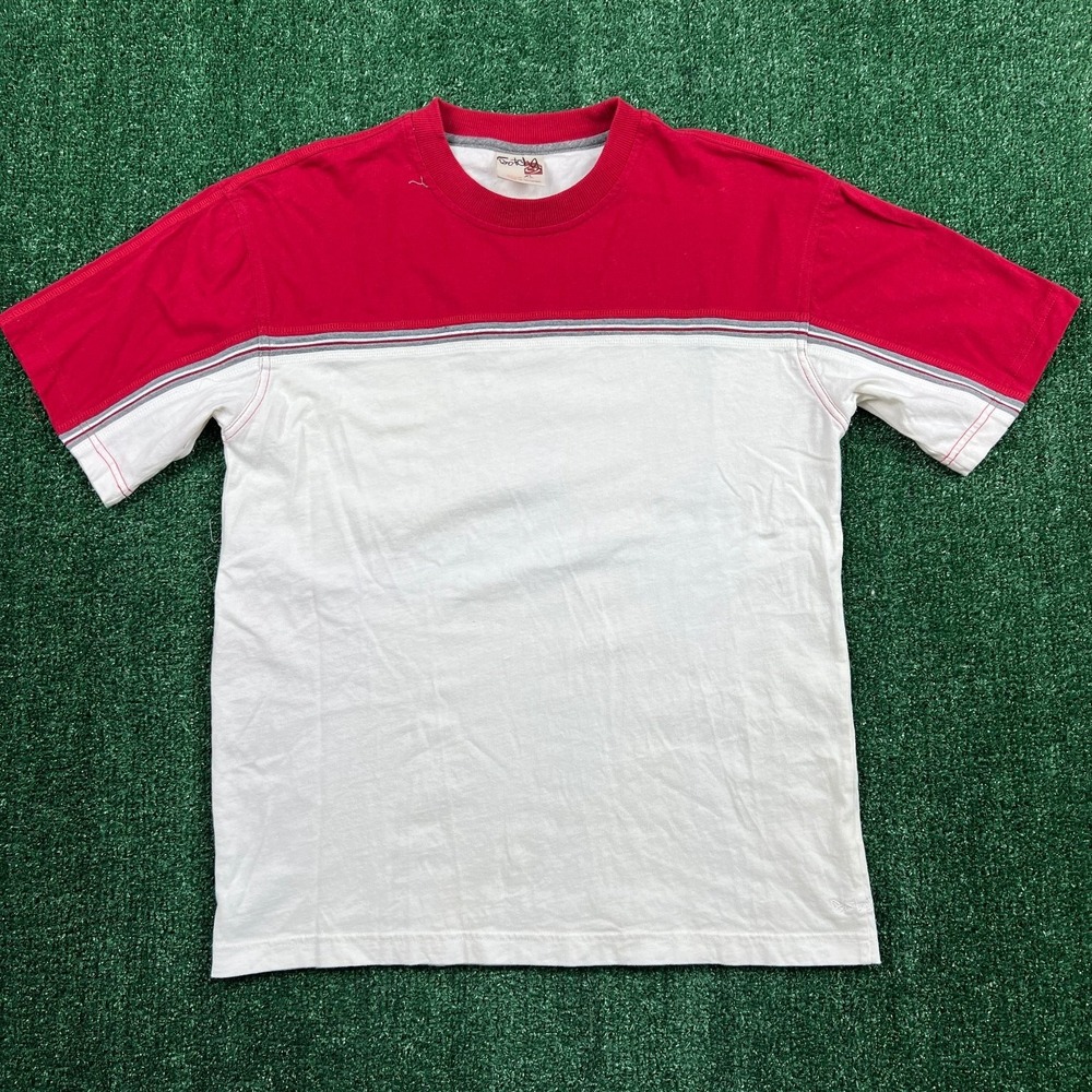 VTG Gotcha Ribbed Striped Colorblock T-Shirt Youth XL 18-20 Men Medium Skate Y2K